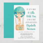 Hete Luchtballon Jongen Baby shower Kaart (Voorkant / Achterkant)