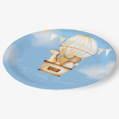 Hete Luchtballon Jongen Baby shower Papier Bord (Gekanteld)