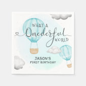 Hete luchtballon jongens eerste verjaardag servet (Voorkant)