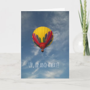 Hete Luchtballon Jubileumkaart 'Op, Op en Weg' Kaart