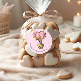 Hete Luchtballon Kangoeroe Gelukkige Valentijnsdag Ronde Sticker