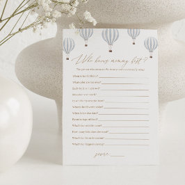 Hete luchtballon kent mammie beste Baby shower spe Kaart