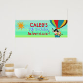  Hete Luchtballon Kids Verjaardagsfeestbanner Poster (Keuken)