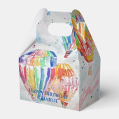 Hete Luchtballon Kleurrijke Jongens Verjaardag Wat Bedankdoosjes (Voorkant Zijde)