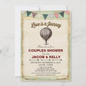 Hete Luchtballon Koppels Doucheuitnodiging Kaart (Voorkant)