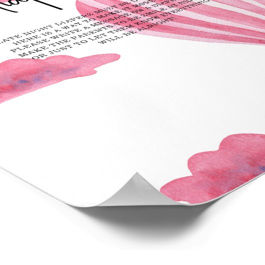 Hete luchtballon - Late Night luiers Poster (Hoek)