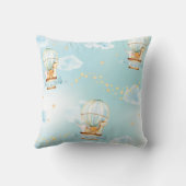 Hete Luchtballon Leuke Dieren Jongenskwekerij Deco Kussen (Achterkant)