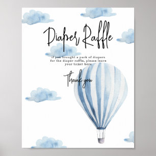 Hete luchtballon - Luier Raffle spel Poster