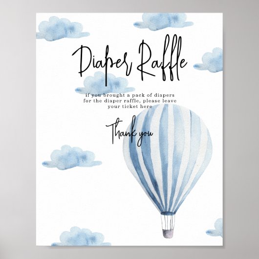 Hete luchtballon - Luier Raffle spel Poster (Voorkant)