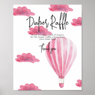 Hete luchtballon - Luier Raffle spel Poster