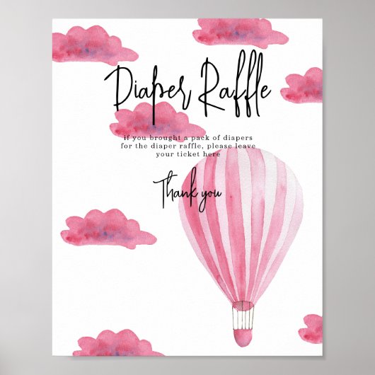 Hete luchtballon - Luier Raffle spel Poster (Voorkant)