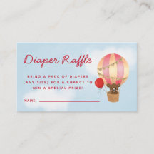 Hete Luchtballon Meisje Baby shower Luier Raffle