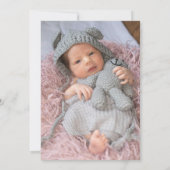 Hete luchtballon meisje foto geboorte aankondiging (Achterkant)