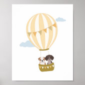 Hete Luchtballon met Puppies Kwekerij Decor Poster (Voorkant)