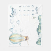 Hete Luchtballon Milestone Deken Jongen Gepersonal (Voorkant)