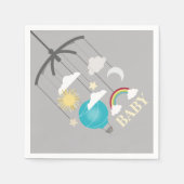 Hete Luchtballon Modern Boy Baby shower servetten (Voorkant)