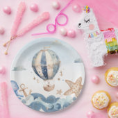 Hete Luchtballon Nautische Jongen Baby shower Papieren Bordje (Feest)