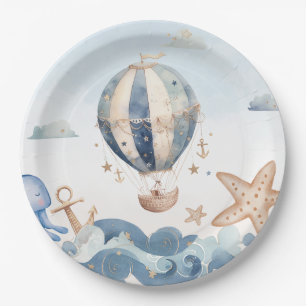 Hete Luchtballon Nautische Jongen Baby shower Papieren Bordje