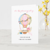 Hete luchtballon nieuwe baby schattig grillig kaart (Gele Bloem)