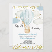 Hete Luchtballon oerwoud dieren Boy Baby shower In Kaart (Voorkant)