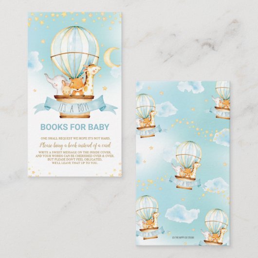 Hete Luchtballon Oerwoud Dieren Jongen Breng Een B Informatiekaartje (Voorkant / Achterkant)