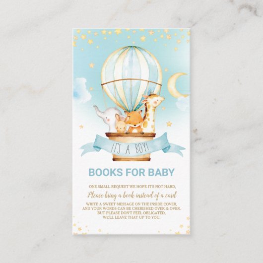 Hete Luchtballon Oerwoud Dieren Jongen Breng Een B Informatiekaartje (Voorkant)