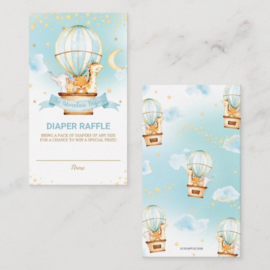 Hete Luchtballon Oerwoud Dieren Jongensluier Raffl Informatiekaartje (Voorkant / Achterkant)