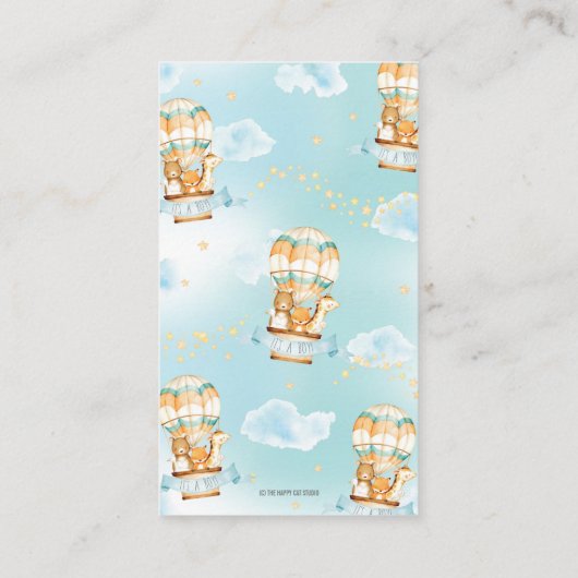 Hete Luchtballon Oerwoud Dieren Jongensluier Raffl Informatiekaartje (Achterkant)