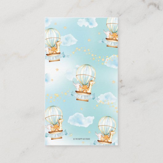 Hete Luchtballon Oerwoud Dieren Jongensluier Raffl Informatiekaartje (Achterkant)