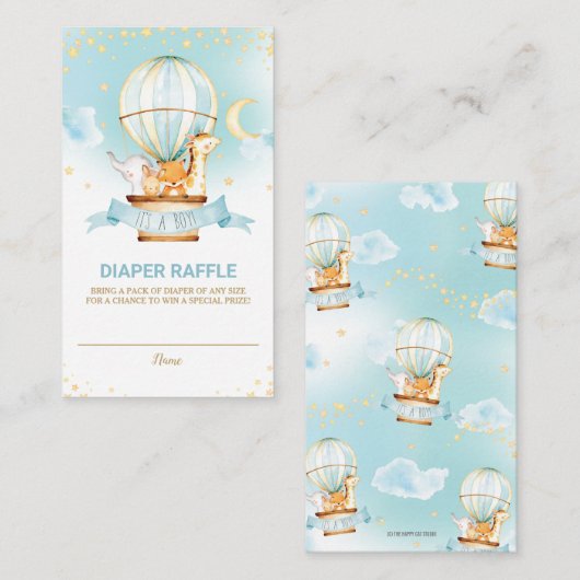 Hete Luchtballon Oerwoud Dieren Jongensluier Raffl Informatiekaartje (Voorkant / Achterkant)