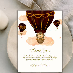 Hete Luchtballon Oerwoud Lion Boy Baby shower Bedankkaart