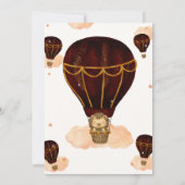 Hete Luchtballon Oerwoud Lion Boy Baby shower Kaart (Achterkant)