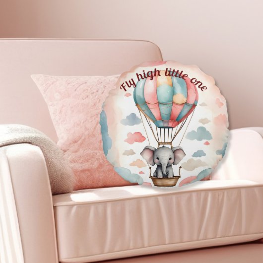 Hete Luchtballon Olifant Rond Kussen