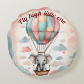Hete Luchtballon Olifant Rond Kussen (Achterkant)