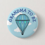 Hete Luchtballon Oma om Baby shower Button te zijn (Voorkant)