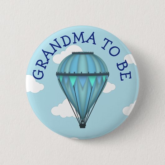 Hete Luchtballon Oma om Baby shower Button te zijn (Voorkant)