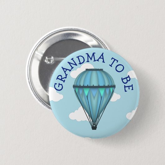 Hete Luchtballon Oma om Baby shower Button te zijn (Voorkant /achterkant)
