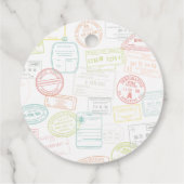 Hete Luchtballon Omhoog & weg Baby shower Rond Bedankjes Labels (Achterkant)