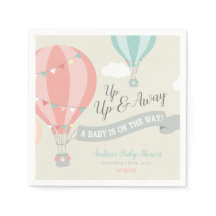 Hete Luchtballon omhoog & weg Baby shower
