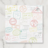 Hete Luchtballon omhoog & weg Baby shower Vierkant Bedankjes Labels (Achterkant)