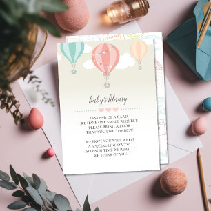 Hete Luchtballon Omhoog & Weg Baby's Bibliotheek B Informatiekaartje