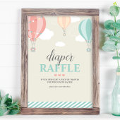Hete Luchtballon omhoog & weg Luier Raffle Spel te Foto Afdruk