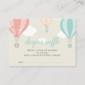 Hete Luchtballon omhoog & weg Luier Raffle Ticket Informatiekaartje (Voorkant)