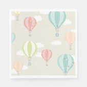 Hete Luchtballon omhoog & weg Pastel Papier Servet (Voorkant)
