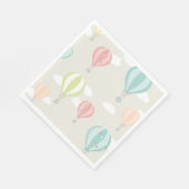 Hete Luchtballon omhoog & weg Pastel Papier Servet (Hoek)