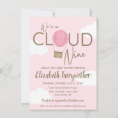 Hete Luchtballon op Wolk 9 Baby shower Invitation Kaart (Voorkant)