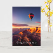 Hete Luchtballon Over Grand Canyon Sympathie Kaart (Gele Bloem)