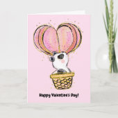 Hete Luchtballon Panda Gelukkige Valentijnsdag Kaart (Voorkant)