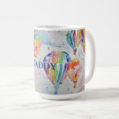 Hete Luchtballon Papa kleurrijke Waterverf Mok (Voorkant rechts)