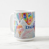 Hete Luchtballon Papa kleurrijke Waterverf Mok (Voorkant links)